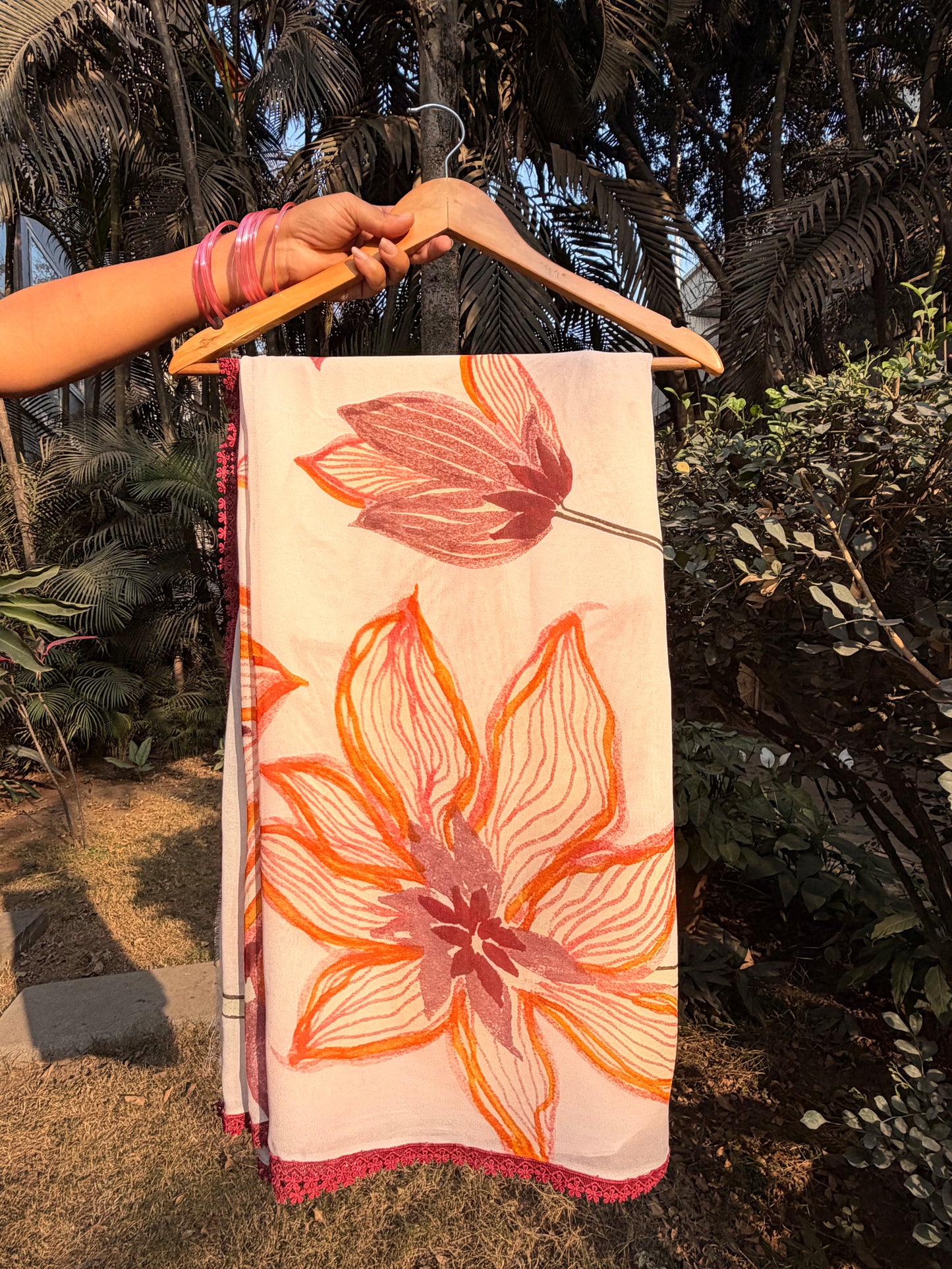 Sienna Bloom Pure Georgette Saree