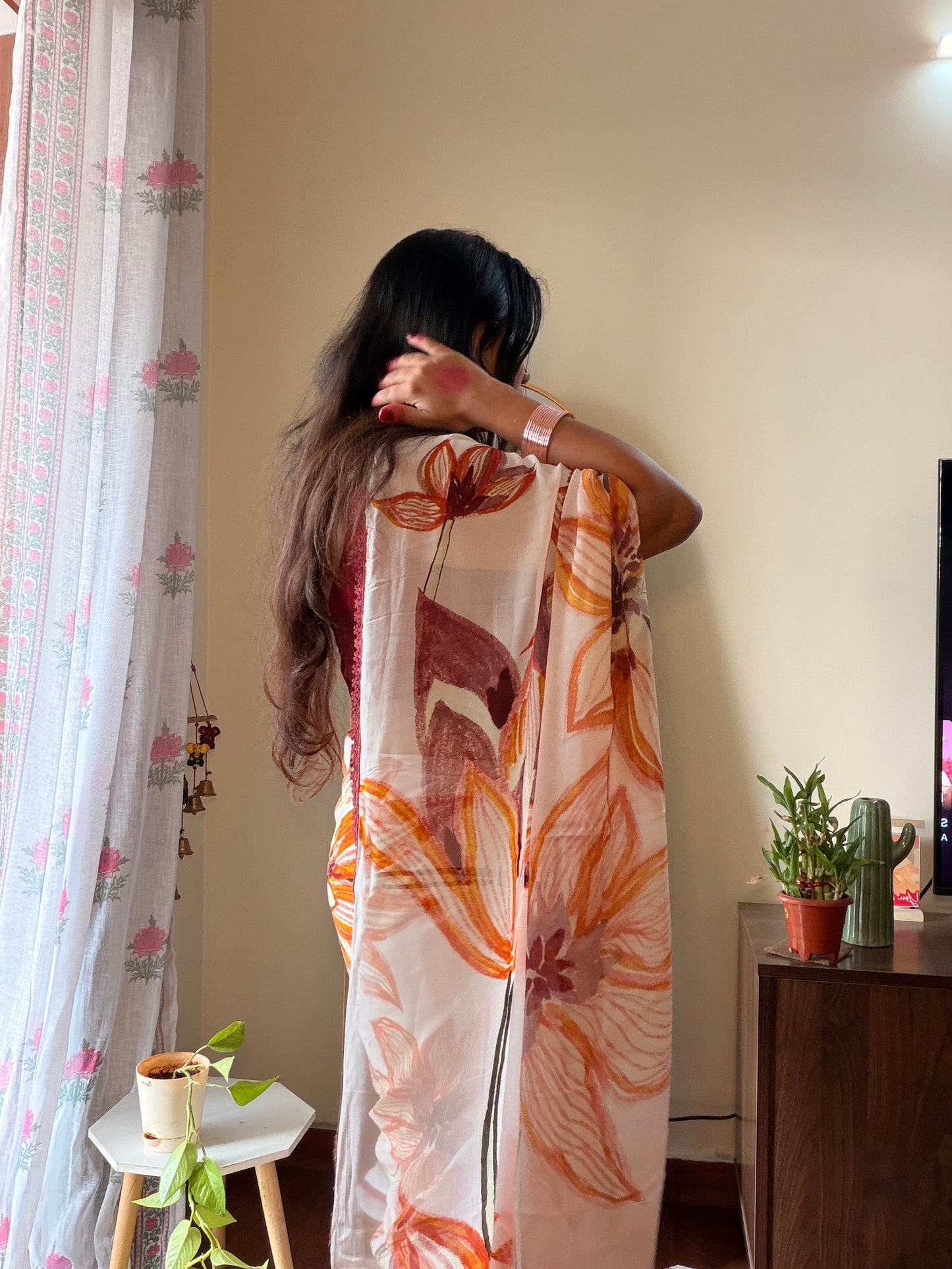 Sienna Bloom Pure Georgette Saree